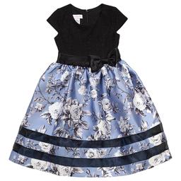 Girls (4-6x) Bonnie Jean Cap Sleeve Sparkle & Floral Dress