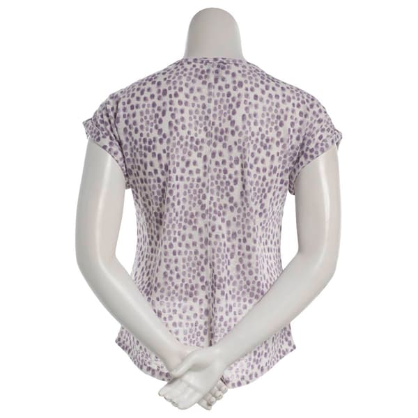 Petite Architect® Short Sleeve Split Neck Brushstroke Tee