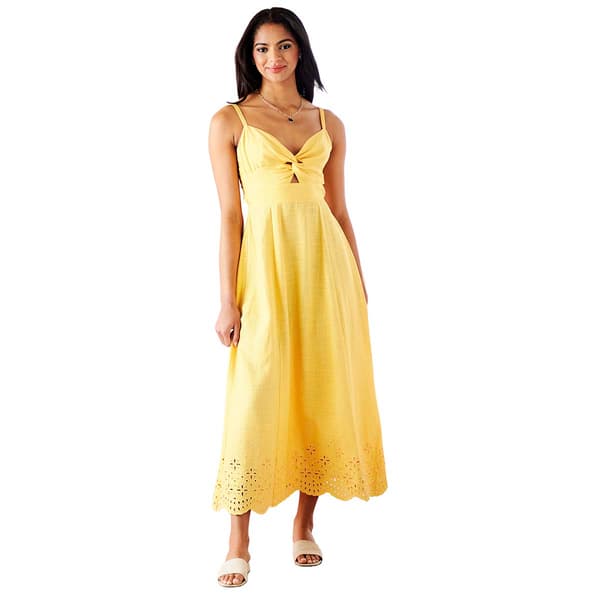 Womens MSK Sleeveless Embroidered Eyelet Cut Out Midi Dress - image 