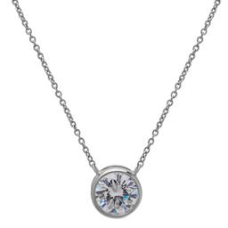 Sterling Silver Round Bezel Necklace