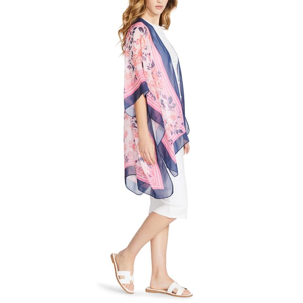 Womens Anne Klein Stripe Floral Kimono