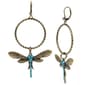 Betsey Johnson Pave Dragonfly Gypsy Hoop Earrings - image 1