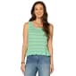 Womens Democracy Sleeveless Peplum Hem Stripe Pointelle Sweater - image 1