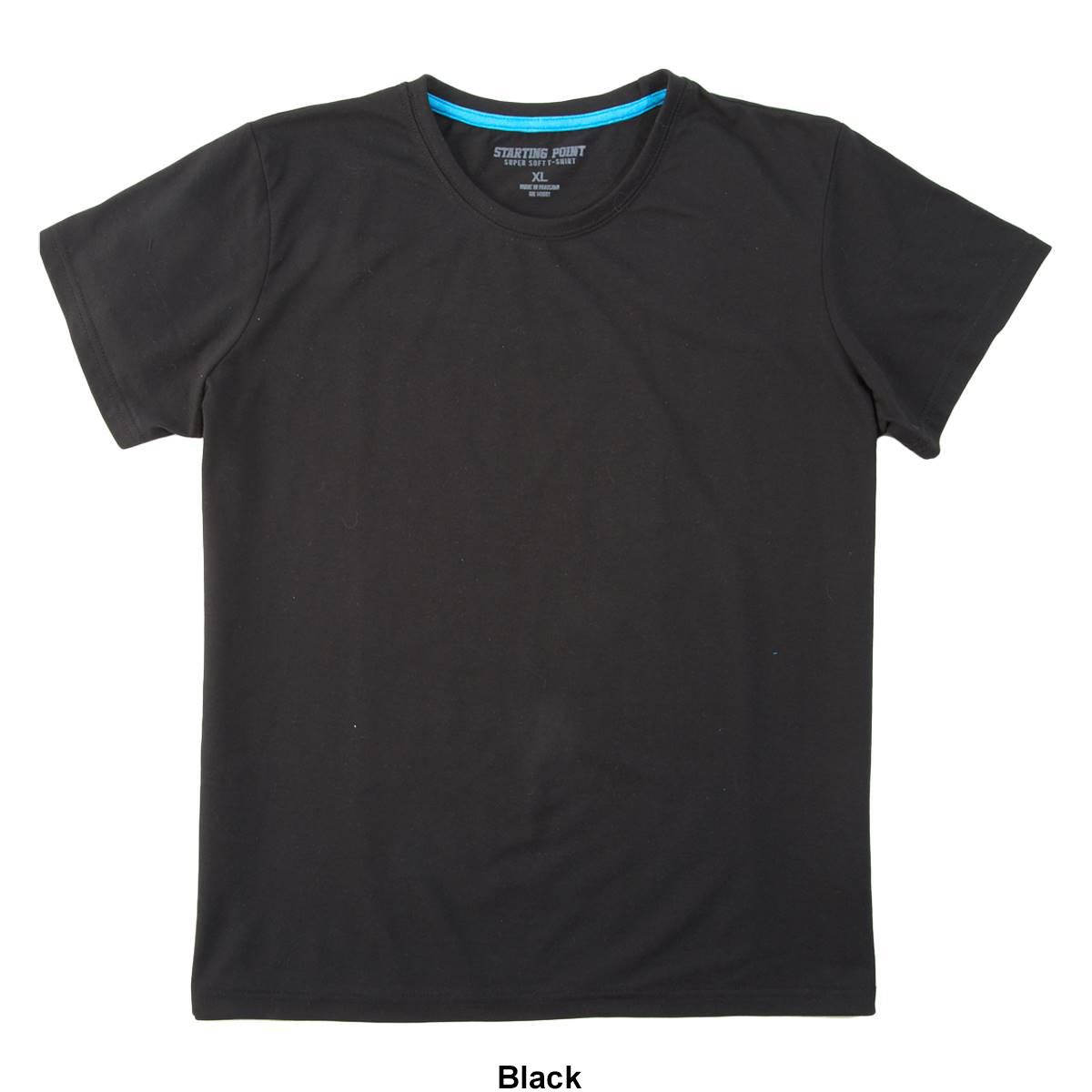 Womens Starting Point® Super Soft Short Sleeve Crew Neck Tee, Black, XL