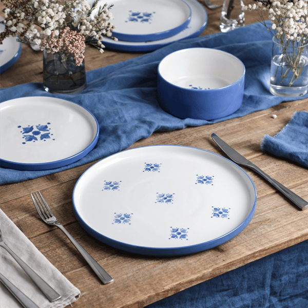 Stone Lain Cobalt 12pc. Porcelain Dinnerware Set