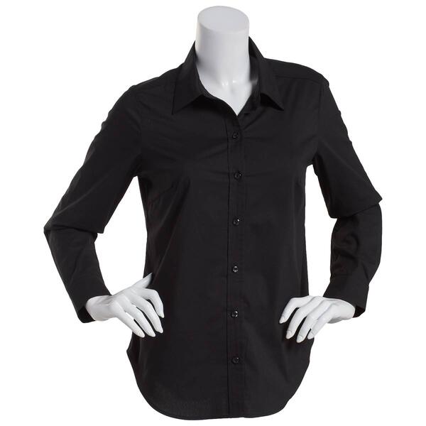 Plus Size Zac & Rachel Long Sleeve Solid Casual Button Down - image 