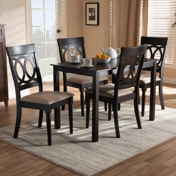 Baxton Studio Lucie 5pc. Wooden Dining Set - image 