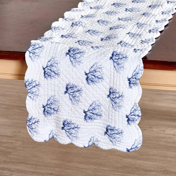 Midnight Lagoon Quilted Runner - 14x51