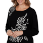 Plus Size Ruby Rd. Holiday Item Long Sleeve Floral Sweater - image 5