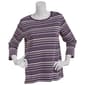 Plus Size Hasting & Smith 3/4 Sleeve Stripe Open Crew Neck Top - image 6