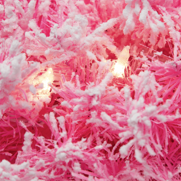 Northlight Pre-Lit Artificial Flocked Pink Pine Christmas Wreath