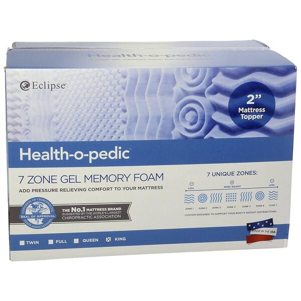 Health-O-Pedic 2in. Gel 7 Zone Mattress Topper - image 