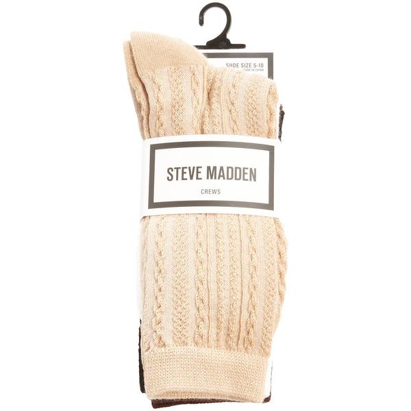Womens Steve Madden 5pk. Mix Texture Crew Socks - image 