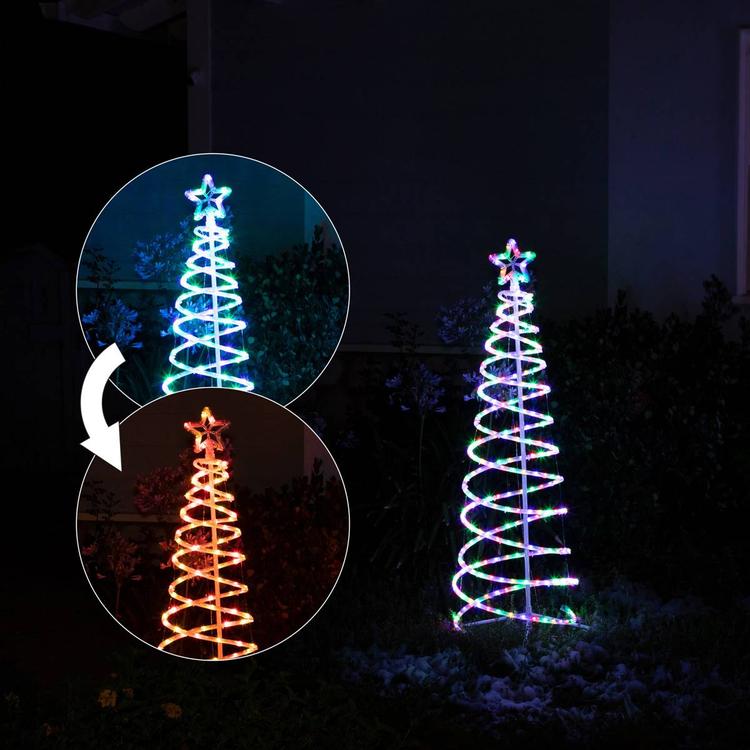 Alpine 5ft. Multicolor LED Small Spiral Christmas Tree