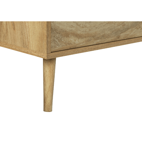 Monarch Specialties Mid Century Walnut 72in TV Stand with Storage