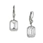 1928 Silver-Tone Square Crystal Drop Earrings - image 1
