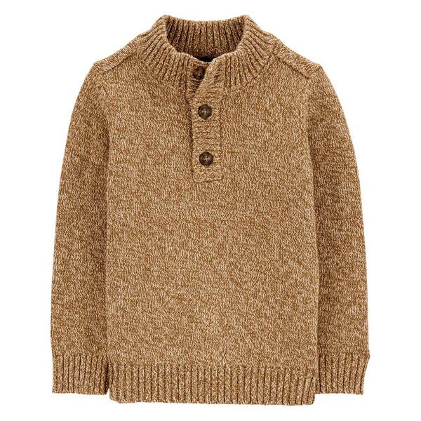 Toddler Boy Carter''s&#40;R&#41; Ribbed Trim Pullover Brown Sweater - image 