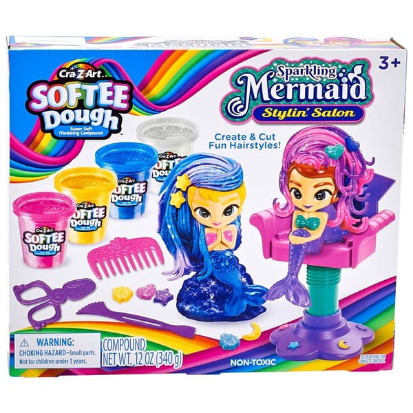 Cra-Z-Art(tm) Softee Dough Sparkling Mermaid Stylin'' Salon - image 