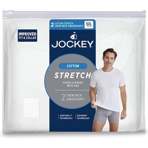Mens Big Man Jockey&#174; Cotton Stretch Crew Neck Undershirt