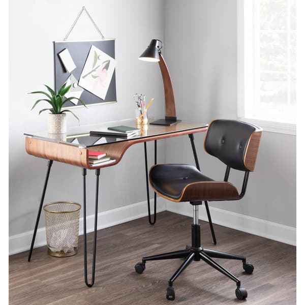 LumiSource Lombardi Mid-Century Modern Adjustable Office Chair