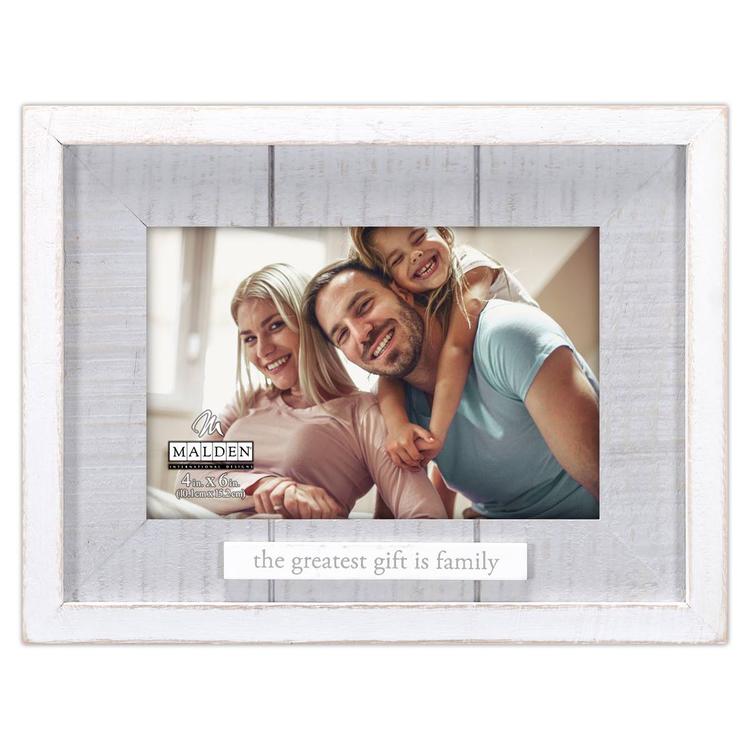 Malden Greatest Gift is Family Rustic Wood Frame - 4x6