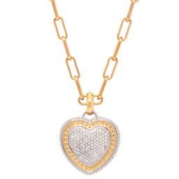 Gianni Argento Diamond Heart Paperclip Pendant