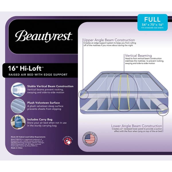 Beautyrest Hi Loft 16in. Full Air Mattress with A/C Pump