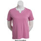 Womens Hasting & Smith Short Sleeve Split Neck Piped Tee - image 5