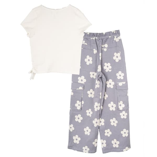 Girls (7-12) Tween Diva 2pc. Rib Knit Tee with Floral Cargo Pants