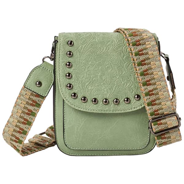 Sam & Hadley Guitar Strap Embossed Studded Crossbody