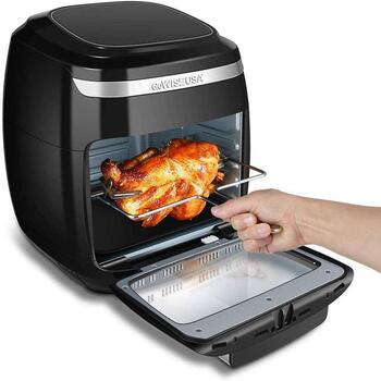 11 Liter Air Fryer Oven with Rotisserie and Rotating Basket - Bed