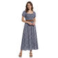 Juniors Wallflower Challis Smock Bodice Puff Sleeve Maxi Dress - image 1