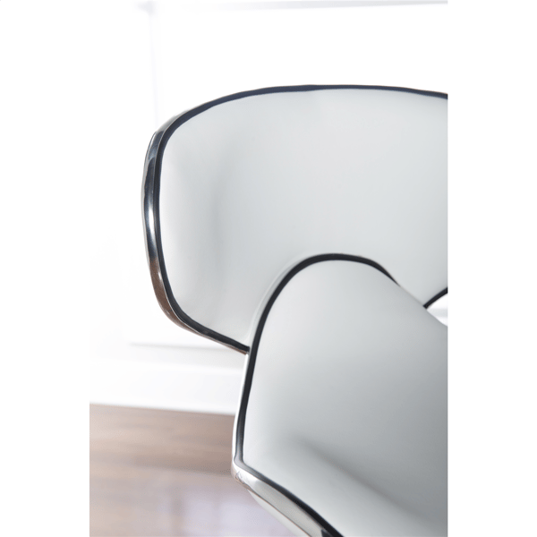 Linon Home Decor Beldon White Faux Leather Adjustable Barstool