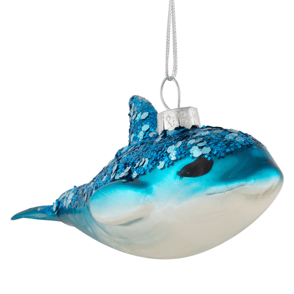 Northlight Dolphin Glittered Glass Christmas Hanging Ornament - image 