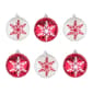 National Tree 6pc. Red & White Snowflake Shatterproof Ornaments - image 1