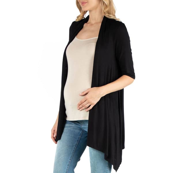 Plus Size 24/7 Comfort Apparel Half Sleeve Maternity Cardigan