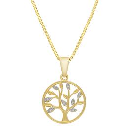 Gianni Argento Gold Over Sterling Diamond Tree of Life Pendant