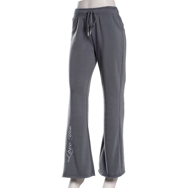 Juniors No Comment Fleece Applique Flare Sweatpants - image 