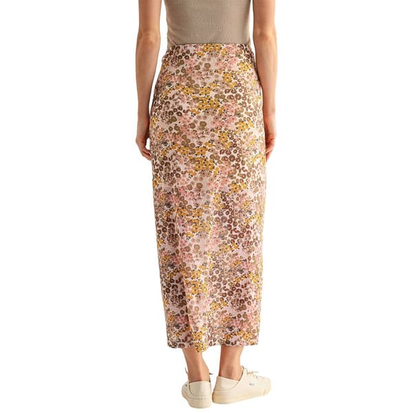 Womens CITY BLUES Ruched Mesh Floral Midi Skirt