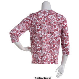 Womens Hasting &amp; Smith 3/4 Sleeve Floral Split Neck Top