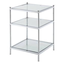 Convenience Concepts Royal Crest 3 Tier Glass End Table