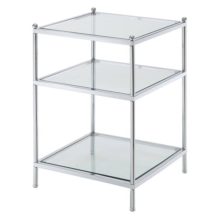 Convenience Concepts Royal Crest 3 Tier Glass End Table