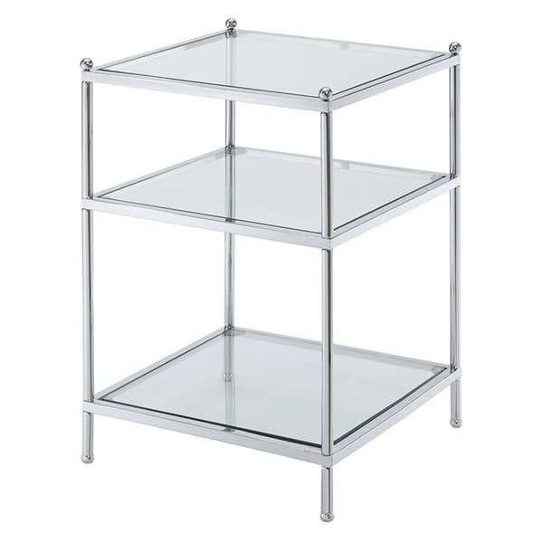 Convenience Concepts Royal Crest 3 Tier Glass End Table - image 