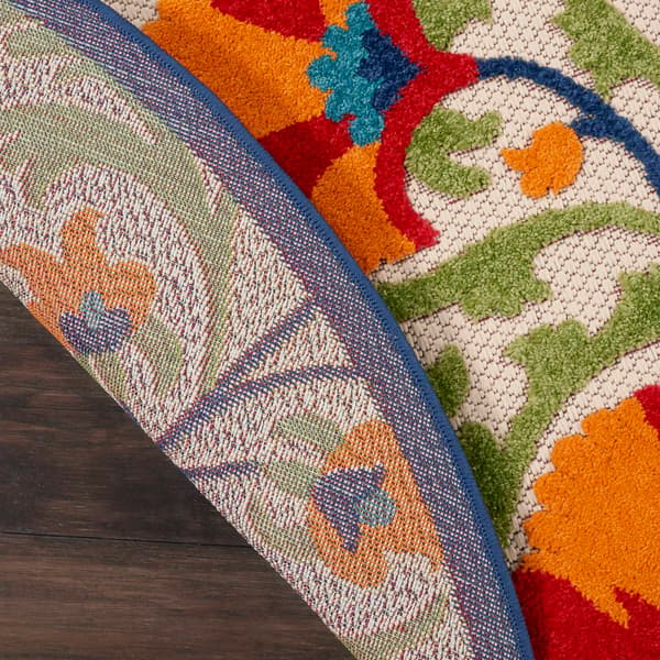 Nourison Aloha Bloom Vines Transitional Round Rug