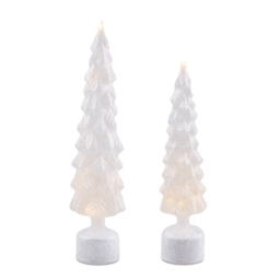 Melrose Rotating LED Glass Christmas Tree - Set of 2