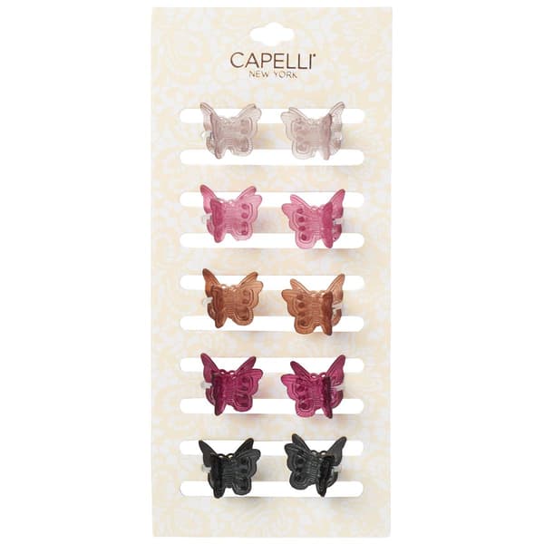 Womens Capelli New York 10pk. Butterfly Claw Clips w/Frost Finish - image 