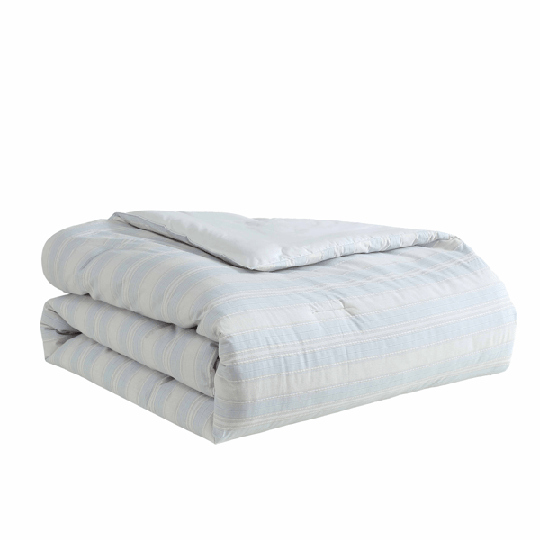 Palm Aire Bay Light Blue 3pc. Stripe Cotton Comforter Set