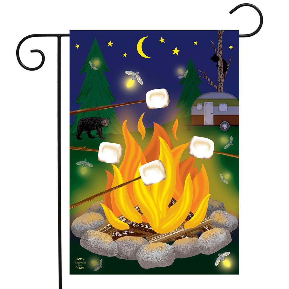 Campfire S’mores Summer Garden Flag
