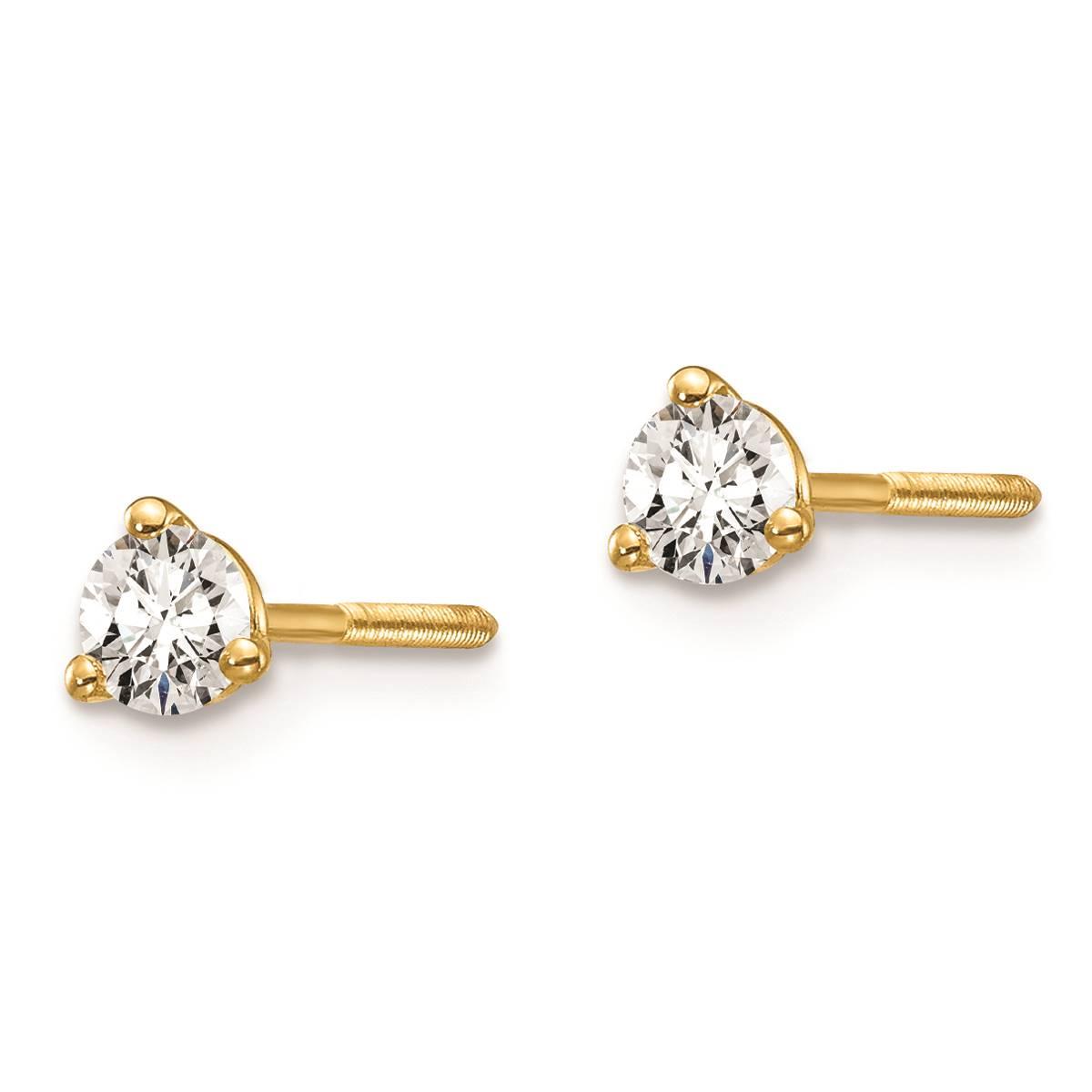Pure Fire 14kt. Gold 1/4ctw. Certified Lab Diamond Screw Earrings