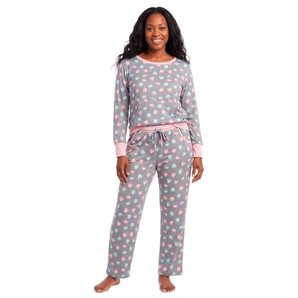 Juniors Plus Pillow Talk Coffee Mugs Long Leg Pajama Set - image 